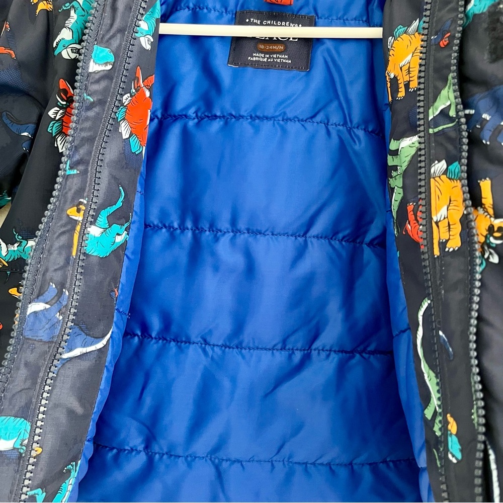 The Children's Place Navy Hooded Jacket with Colorful Dino Print - Picture 4 of 6